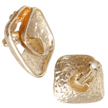 Load image into Gallery viewer, Gold Folded Square Clip On Earrings
