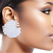 Load image into Gallery viewer, Clip On Silver Medium Metalwork Earrings for Women
