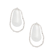 Load image into Gallery viewer, Silver Pearl Organic Teardrop Clip-Ons
