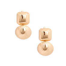Load image into Gallery viewer, Clip On Gold Medium Geo Dome Earrings for Women
