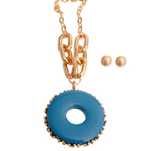 Load image into Gallery viewer, Gold and Blue Heavy Metal Pendant Set
