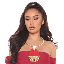 Load image into Gallery viewer, Red Teardrop Burst Necklace

