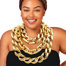 Load image into Gallery viewer, XL Gold Triple Layer Chain Set
