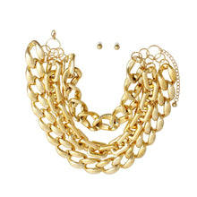 Load image into Gallery viewer, XL Gold Triple Layer Chain Set
