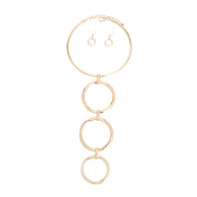 Load image into Gallery viewer, Necklace Gold Linked Rings Set for Women
