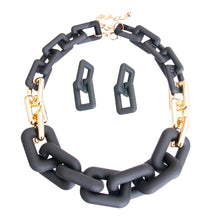 Load image into Gallery viewer, Black Rubber Rectangle Link Chain
