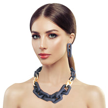 Load image into Gallery viewer, Black Rubber Rectangle Link Chain

