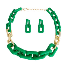 Load image into Gallery viewer, Green Rubber Rectangle Chain
