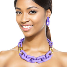 Load image into Gallery viewer, Purple Rubber Rectangle Chain

