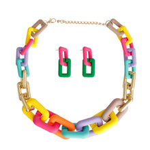 Load image into Gallery viewer, Rainbow Rubber Rectangle Chain
