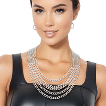 Load image into Gallery viewer, Chain Necklace Silver Curb Layered for Women
