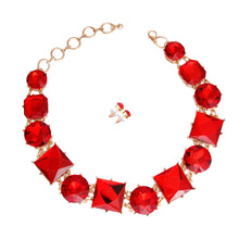 Load image into Gallery viewer, Red Various Crystal Collar Set
