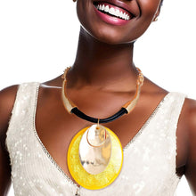 Load image into Gallery viewer, Yellow Oval Stacked Pendant Set
