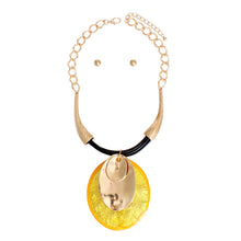 Load image into Gallery viewer, Yellow Oval Stacked Pendant Set
