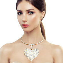 Load image into Gallery viewer, Silver Collar XL Aurora Borealis Heart Set

