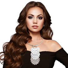 Load image into Gallery viewer, Silver Metal Art Deco Drop Collar

