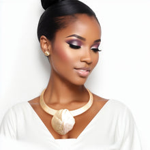 Load image into Gallery viewer, Gold Collar Organic Necklace Set
