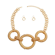 Load image into Gallery viewer, Gold Triple Mesh Ring Necklace
