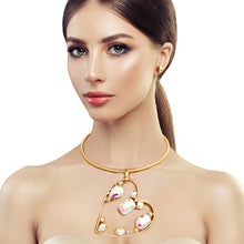 Load image into Gallery viewer, Aurora Borealis Multi Stone Angled Heart Set
