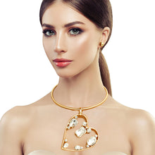 Load image into Gallery viewer, Gold Multi Style Stone Angled Heart Set
