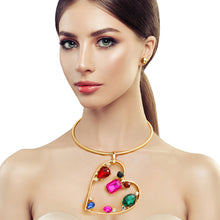 Load image into Gallery viewer, Multi Color Multi Stone Angled Heart Set
