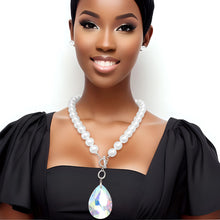 Load image into Gallery viewer, Toggle White Pearl AURBO Teardrop Necklace
