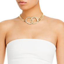 Load image into Gallery viewer, Gold 4 Row Pave Infinity Link Choker
