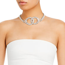 Load image into Gallery viewer, Silver 4 Row Pave Infinity Link Choker
