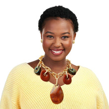 Load image into Gallery viewer, Gold Double Link Bead Necklace
