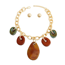 Load image into Gallery viewer, Gold Double Link Bead Necklace
