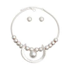 Load image into Gallery viewer, Silver Ball Semicircle Necklace

