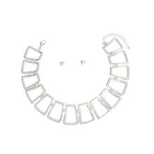 Load image into Gallery viewer, Silver Curved Trapezoid Link Set
