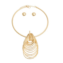 Load image into Gallery viewer, Gold Rigid Twisted Ring Necklace
