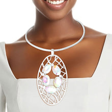 Load image into Gallery viewer, Silver Woven Oval Set
