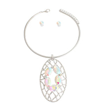 Load image into Gallery viewer, Silver Woven Oval Set
