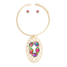 Load image into Gallery viewer, Pink Green Woven Oval Set
