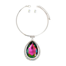 Load image into Gallery viewer, Halo Multi Teardrop Silver Choker
