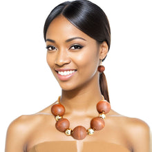 Load image into Gallery viewer, Natural Brown Wood XL Bead Set

