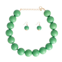 Load image into Gallery viewer, Green Wood Bead Necklace
