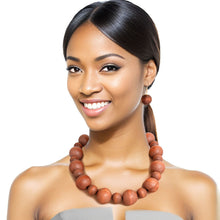 Load image into Gallery viewer, Natural Brown Wood Necklace
