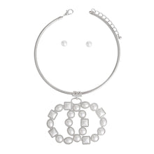 Load image into Gallery viewer, Silver Chunky Pearl Infinity Set
