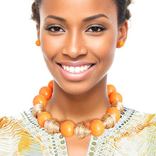 Load image into Gallery viewer, Heavy Orange Tribal Bead Set
