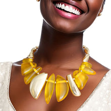 Load image into Gallery viewer, Yellow Chunky Thick Bead Bib Set
