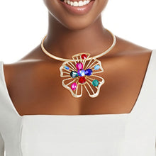 Load image into Gallery viewer, Gold Multi Crystal Flower Set
