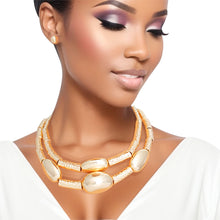 Load image into Gallery viewer, Necklace Metal Gold Beaded Set for Women
