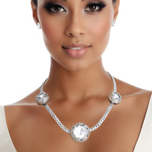 Load image into Gallery viewer, Necklace Silver Crystal Double Cut Chain for Women

