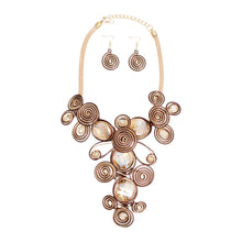 Load image into Gallery viewer, Brown Coiled Wire Bib Set
