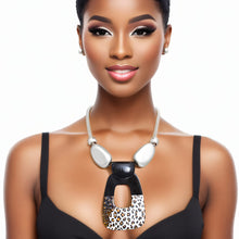 Load image into Gallery viewer, Necklace Silver Leopard Teardrop Pendant for Women
