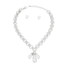 Load image into Gallery viewer, Silver Mademoiselle Pearl Charm Necklace
