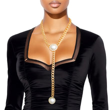 Load image into Gallery viewer, Necklace Gold Pearl Y Chain Set for Women
